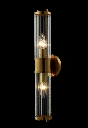 Бра SANCHO AP2 BRASS Crystal Lux прозрачный на 2 лампы, основание бронзовое в стиле современный  фото 4